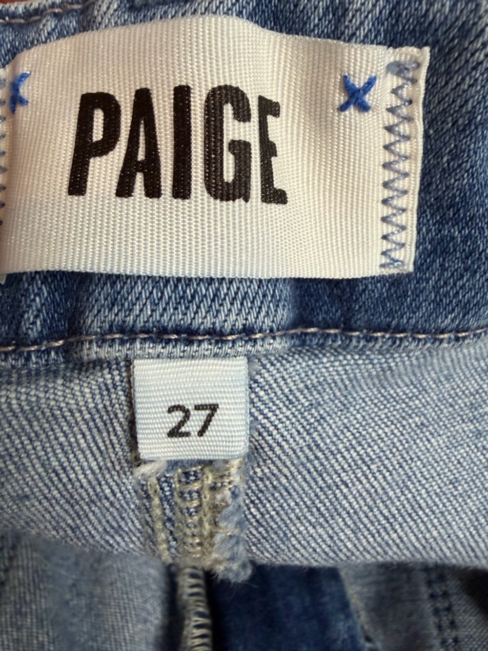 PAIGE Light Blue High-Rise Wide Leg Jeans - Picture 4 of 5